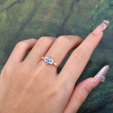 Classic Marquise Cut Aquamarine Engagement Ring Sider with 3-stone